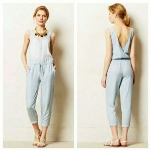 Anthropologie Cloth & Stone Chambray Jumpsuit